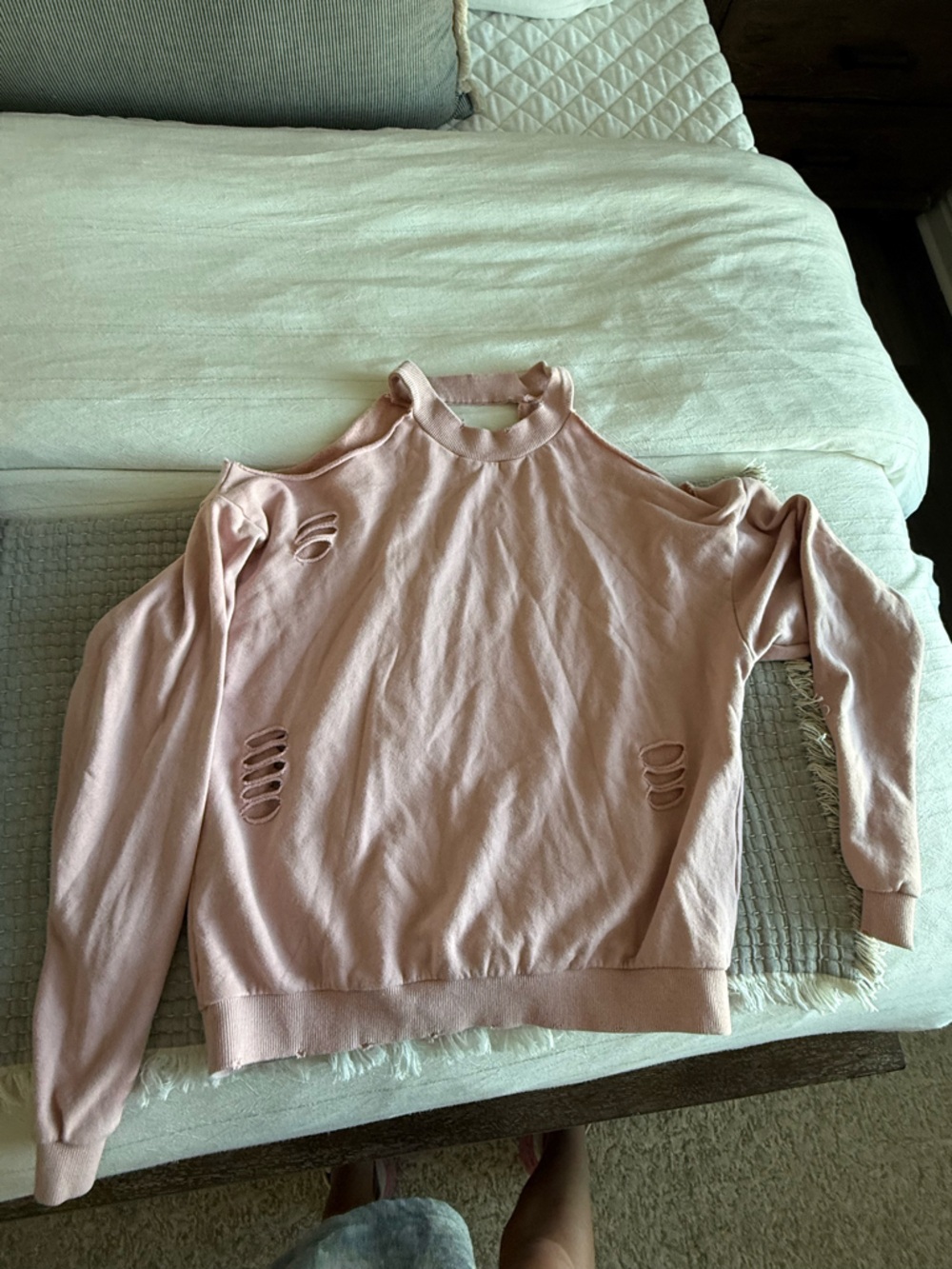 Pink Cutout Sweatshirt